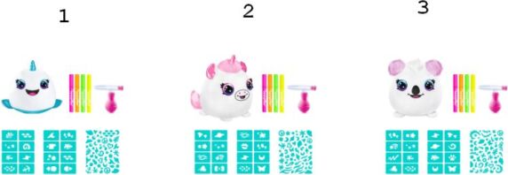 Canal Airbrush Plush Neon Squish Plush Bucket S2-3 Σχέδια (AIR022)