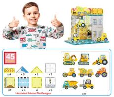 Picasso Tiles Construction Set With 8 Vehicles 45Τμχ (PTQ11)