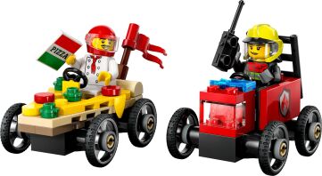 LEGO City Pizza vs. Fire Truck Race Car (60458)