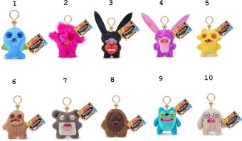 Zuru Λούτρινο Fuggler Keyrings-10 Σχέδια (15706)