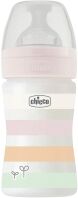 Chicco Μπιμπερό Πλαστικό Well Being Girl 150ml Θηλή Σιλικόνης 0m+ (A60-28611-11)