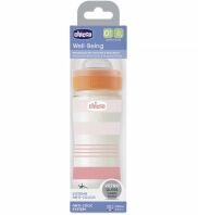 Chicco Μπιμπερό Γυάλινο Well Being Girl 240ml ΘΣ 0+Μηνών (A50-28721-11)