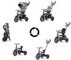 QPlay Τρίκυκλο Rito Deluxe Air Gel Wheels Grey (01-1212068-03)