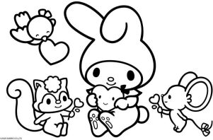 My Melody Μπλοκ Ζωγραφικής 23x33 40 Φύλλων Με Αυτοκόλλητα Στένσιλ-2 Σχέδια (000490141)