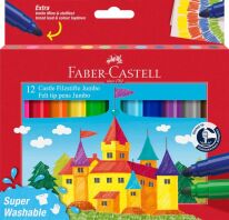 Faber Castell Μαρκαδόροι Χοντροί Super Washable Σετ 12Τμχ (12311000)