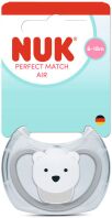 Nuk Πιπίλα Σ Μ2 Perfect Match Air Με Θήκη Polar Bear (10176341)