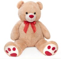 Λούτρινο Αρκούδα 150cm Μπεζ Με Φιόγκο (2904)