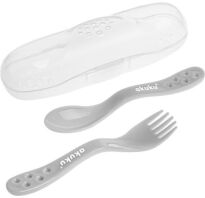 Akuku Σετ Πιρούνι-Κουτάλι Σε Θήκη Γκρι (A0073)