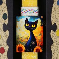 Λαμπάδα Μαγνητάκι Pet Γάτα Με Ηλιοτρόπια (LA26031D)