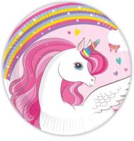 Πιάτα Μεσαία Unicorn Rainbow Colors 20cm 8τμχ (93758)