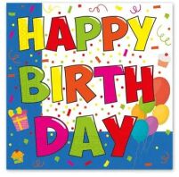 Χαρτοπετσέτες 33Χ33 Happy Birthday (094835)