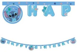 Γιρλάντες Happy Birthday Sticth & Angel 1Τμχ (96912)