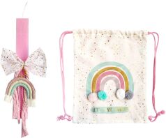 Λαμπάδα Με Σακίδιο Πλάτης Ουράνιο Τόξο (ΠΛ072)