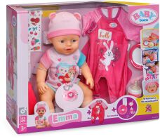 Baby Born Emma Διαδραστική Κούκλα Με Αξεσουάρ & Φορμάκι 43cm (840504-116725)