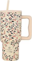 Estia Straw Tumbler XL Save The Aegean 900ml Bloom Beige  (01-35181)