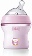 Chicco Μπιμπερό Πλαστικό Natural Feeling Ροζ 150ml ΘΣ 0Μ+ (A60-81311-10)