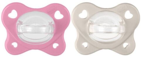 Chicco Πιπίλα Όλο Σιλικόνη Physioforma Dual Soft Ροζ-Μπεζ 6-16 Μηνών 2Τμχ (C60-73087-51)