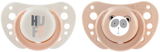 Chicco Πιπίλα Σ Physio Air Μπεζ-Ροζ 0-6+ Μηνών 2Τμχ (C10-75088-91)