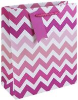 Eurowrap Χάρτινη Τσάντα Ροζ Ζικ-Ζακ Medium (34906-3C)