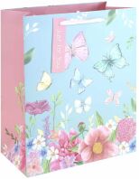 Eurowrap Χάρτινη Τσάντα Butterflies Large (36956-2C)