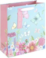Eurowrap Χάρτινη Τσάντα Butterflies Medium (36956-3C)