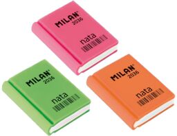Milan Γόμα Nata Βιβλίο-3 Χρώματα-1Τμχ (CPM2036)