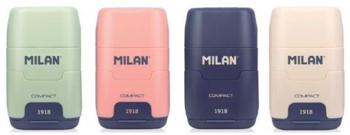 Milan Γόμα-Ξύστρα Διπλή Compact 1918-4 Σχέδια-1Τμχ (4703116SNC)