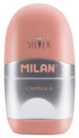 Milan Γόμα-Ξύστρα Μονή Capsule Silver-4 Σχέδια (4714112)