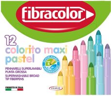 Fibracolor Μαρκαδόροι Colorito Pastel Maxi 12Τμχ (630SW012SCP27)