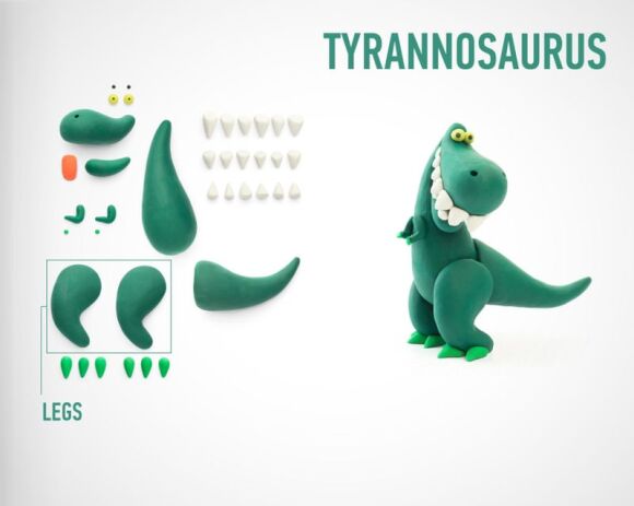 Hey Clay Σετ Δεινόσαυροι (440006) (2)