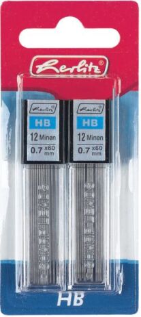 Herlitz Μύτες Μηχανικού Μολυβιού HB 0.5mm-2x12Τμχ (8675217) (1)