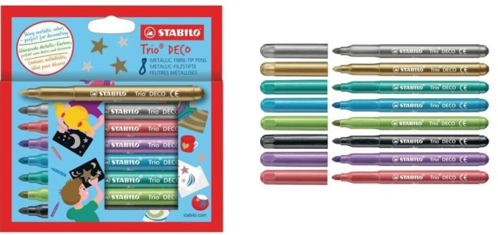 Stabilo Μαρκαδόροι Metallic Trio Deco 377 Σετ 8 Τμχ (01377008) (1)
