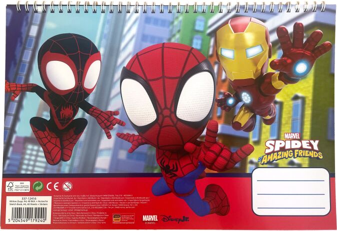 Spidey Dino Webs Μπλοκ Ζωγραφικής Α4+Stickers (337-12416) (0)