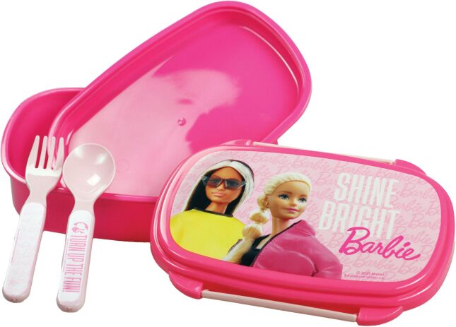 Gim Δοχείο Φαγητού Με Κουτάλι/Πιρούνι Barbie-2 Σχέδια (571-22276) (3)