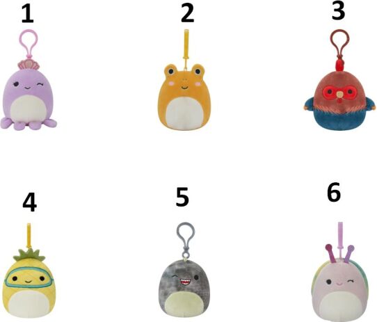 Squishmallows Μπρελόκ 9cm-6 Σχέδια (JWSQ3646) (1)