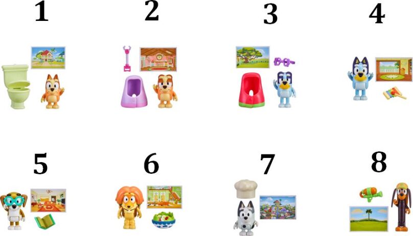 Bluey Φιγούρα Με Αξεσουάρ-8 Σχέδια (BLY45000) (1)