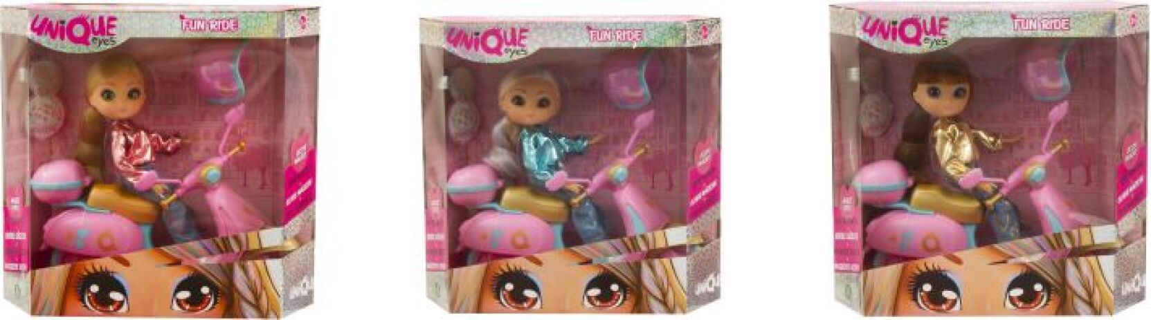 Unique Eyes Fun Ride Κούκλα Με Σκούτερ-3 Σχέδια (MYM11000) (2)