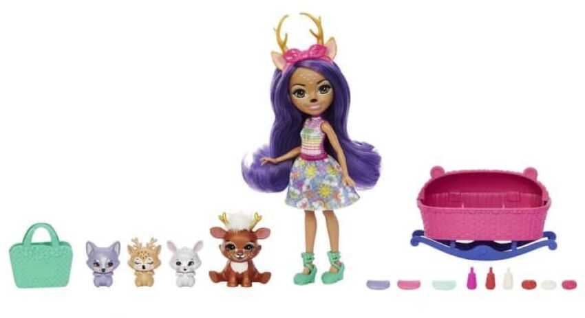 Enchantimals baby Bffs-Κούκλα & Ζωάκια Φιλαράκια Με Έκπληξη-3 Σχέδια (HLK83) (3)