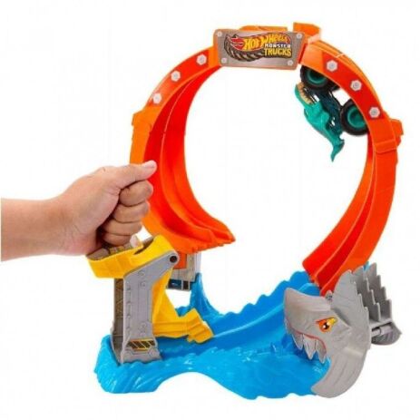 Hot Wheels Monster Trucks Πίστα-Σούπερ Λουπ Με Καρχαρία (JFR08) (3)