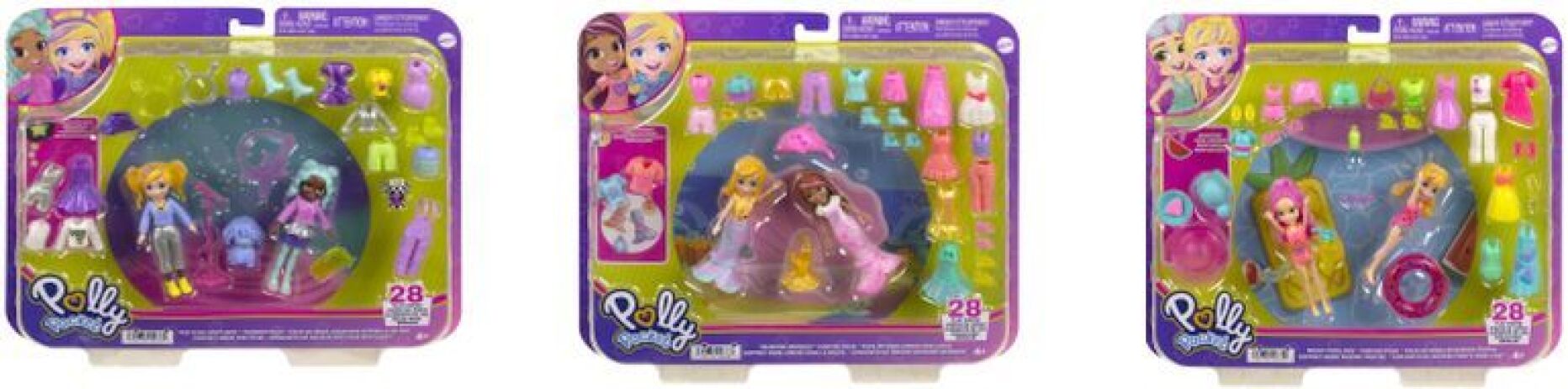 Polly Pocket Κούκλα Με Μόδες Μεγάλο Pack-3 Σχέδια (HNF51) (2)