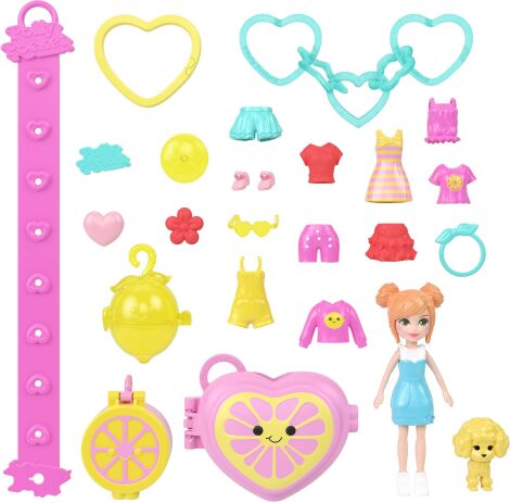 Polly Pocket Polly Κούκλα Με Αξεσουάρ & Μπρελόκ Μεγάλο Pack-3 Σχέδια (JKR51) (0)