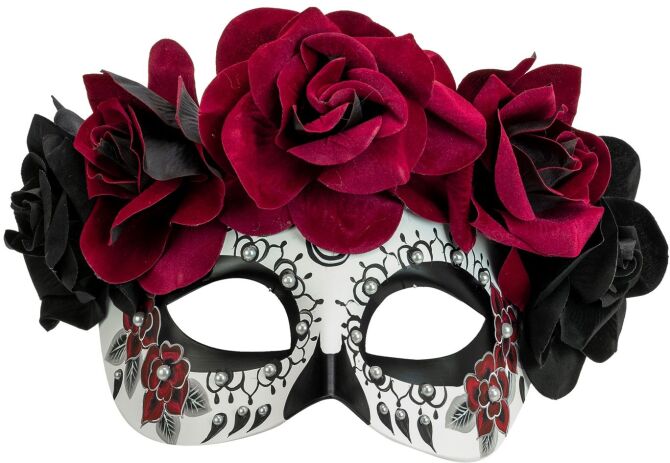 WM Μάσκα Ματιών Dia De Los Muertos Με Τριαντάφυλλα (8466) (0)