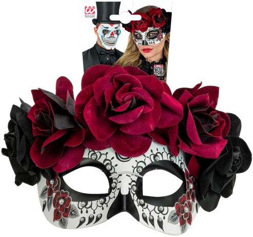 WM Μάσκα Ματιών Dia De Los Muertos Με Τριαντάφυλλα (8466) (1)