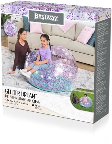 Bestway Φουσκωτή Πολυθρόνα Glitter Dream (75115) (1)