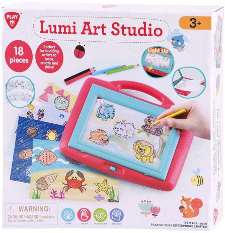 Playgo Πίνακας Ζωγραφικής Lumi Art Studio B/O 18Τμχ (9506) (1)