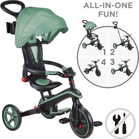 Globber Τρίκυκλο Trike Explorer Foldable 4 In 1 Olive (732-104) (3)