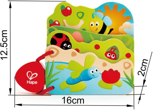 Hape Early Explorer Ξύλινο Baby's Bug Βιβλιαράκι (E0043A) (2)