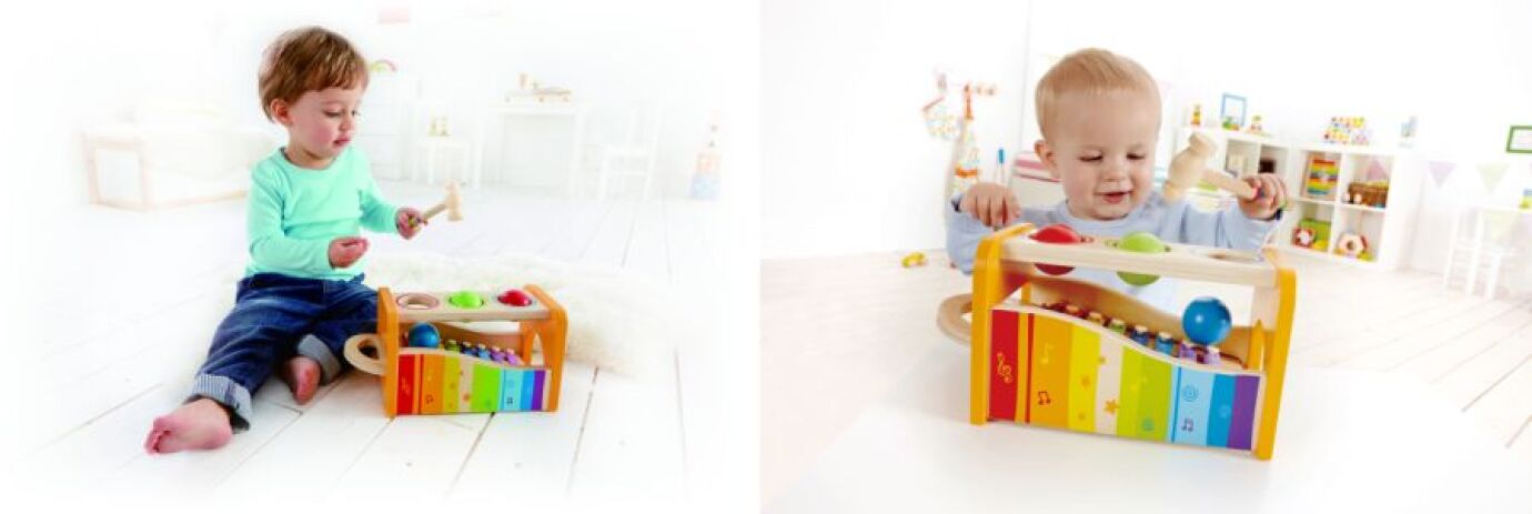 Hape Early Melodies Pound & Tap Bench Με Ξυλόφωνο Και Μπάλες (E0305AG53) (2)