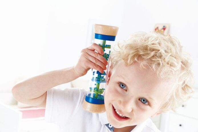 Hape Early Melodies Ξύλινο Beaded Raindrops-Blue (E0328A) (1)