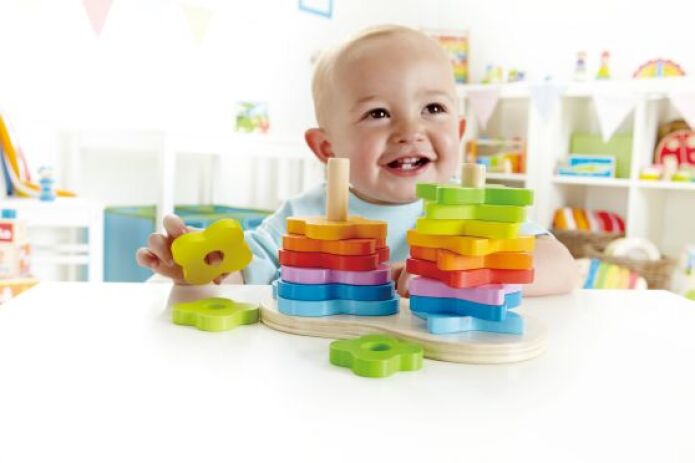 Hape Early Explorer Διπλή Ξύλινη Πυραμίδα Rainbow Stacker (E0406A) (2)